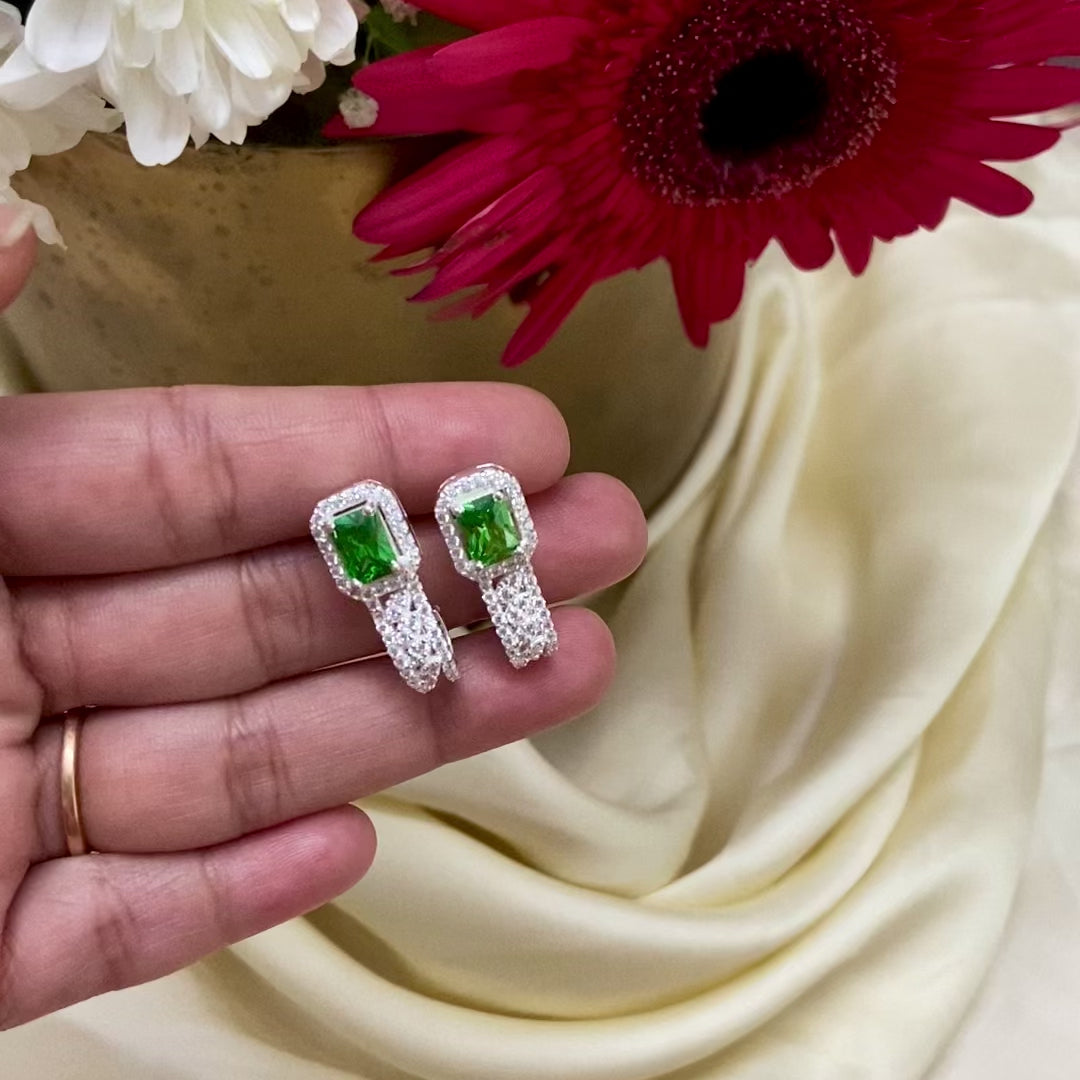 American Diamond Cluster Earrings